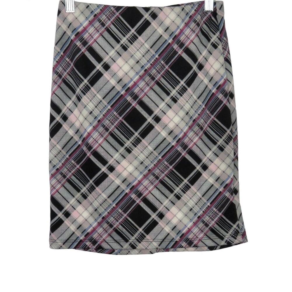 Y2k Urban Outfitters Black & Pink Plaid Pencil Skirt Mini Skirt Medium Cute